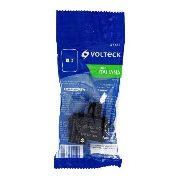 47612 - Dimmer giratorio, línea Italiana, color negro, Volteck