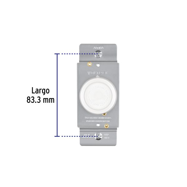47723 - Atenuador de luz giratorio, Standard, blanco, Volteck