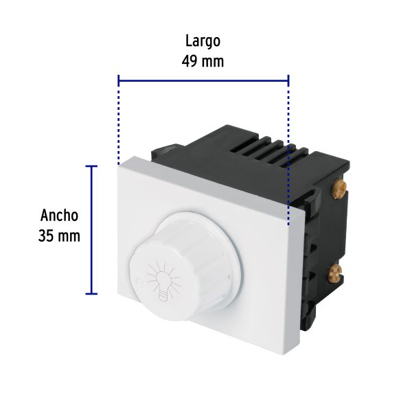47054 - Dimmer giratorio, 1.5 módulos, línea Española, color blanco