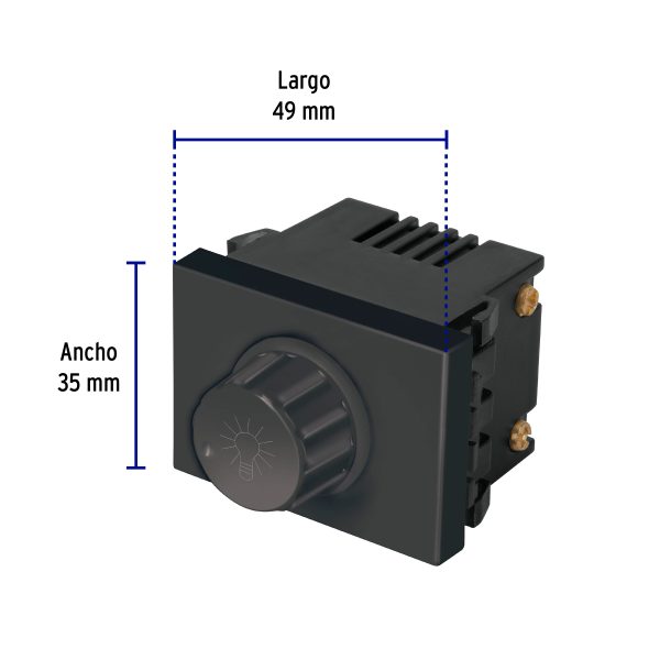 47994 - Dimmer giratorio, 1.5 módulos, línea Española, color negro