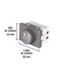 47833 - Dimmer giratorio acero inox de 1.5 módulos, línea Lisboa