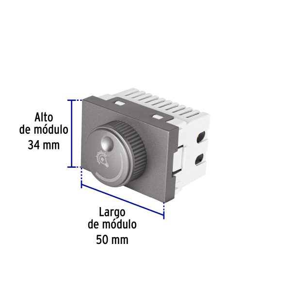 47833 - Dimmer giratorio acero inox de 1.5 módulos, línea Lisboa
