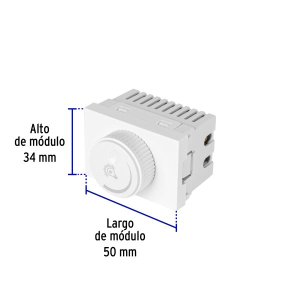 47953 - Dimmer giratorio blanco de 1.5 módulos, línea Lisboa