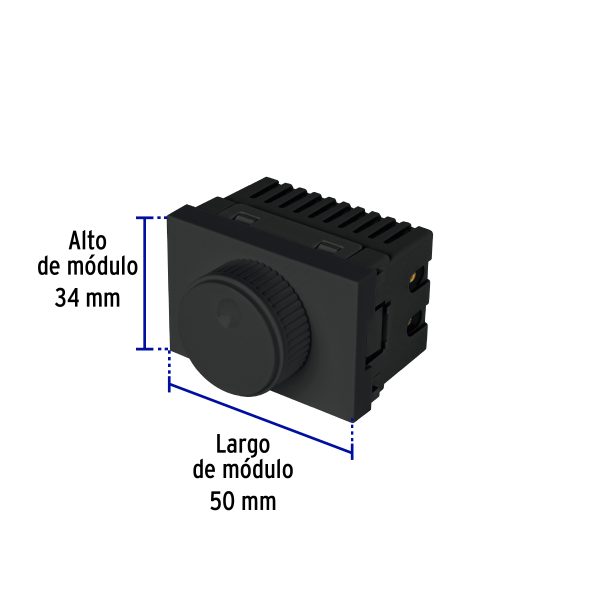 47886 - Dimmer giratorio negro de 1.5 módulos, línea Lisboa, Volteck