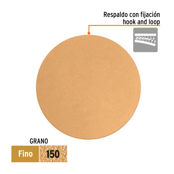 103425 - Paquete c/5 discos de lija 5' grano 150, ciegos