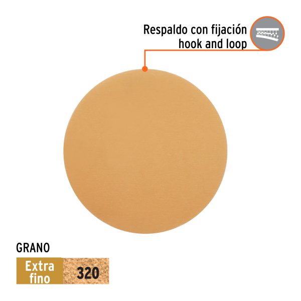 103429 - Paquete c/5 discos de lija 5' grano 320, ciegos