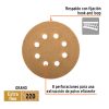 103314 - Paquete c/5 discos de lija 5' grano 220, 8 perforaciones