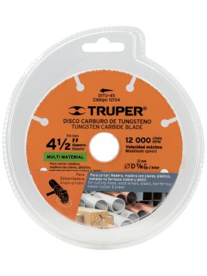 DITU-45E1.jpg 12134 - Disco 4-1/2' multimaterial de carburo de tungsteno, Truper