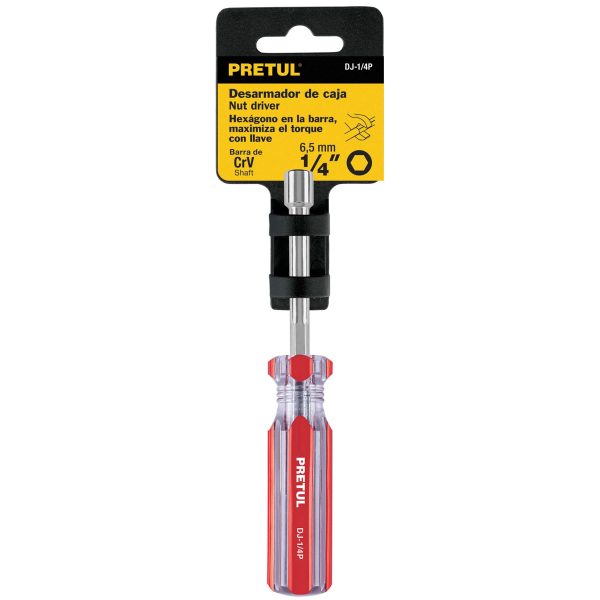 29989 - Desarmador de caja 1/4' mango de PVC, Pretul