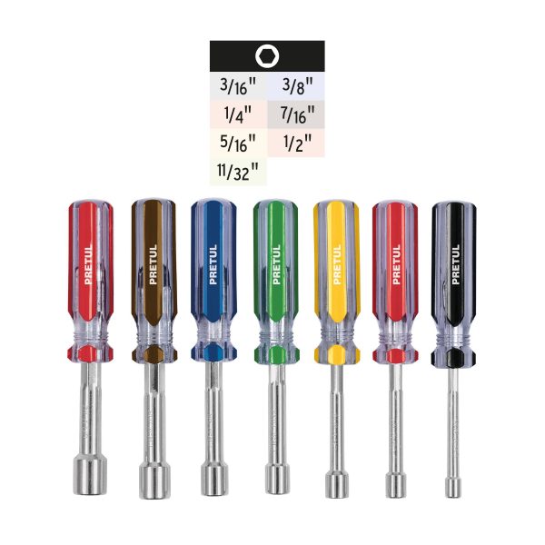 21420 - Juego de 7 desarmadores de caja mango de PVC, Pretul