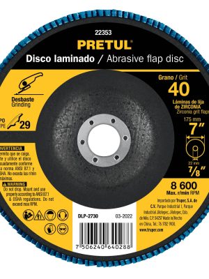 DLP-2730.jpg 22353 - Disco laminado 7', grano 40 centro 7/8', fibra, PRETUL