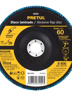 DLP-2731.jpg 22354 - Disco laminado 7', grano 60 centro 7/8', fibra, PRETUL