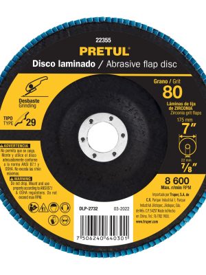 DLP-2732.jpg 22355 - Disco laminado 7', grano 80 centro 7/8', fibra, PRETUL