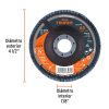 11674 - Disco laminado 4-1/2', grano 60 centro 7/8', fibra, TRUPER