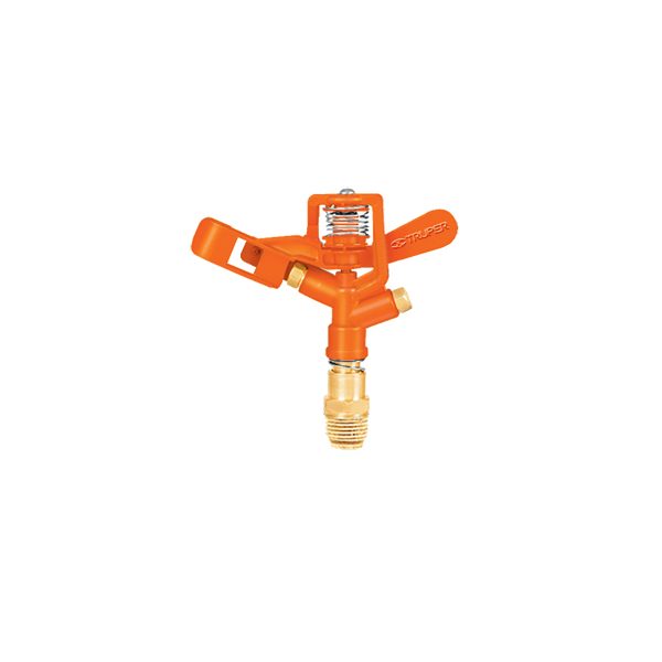 10324 - Aspersor metálico doble chorro, cabeza sola, Truper