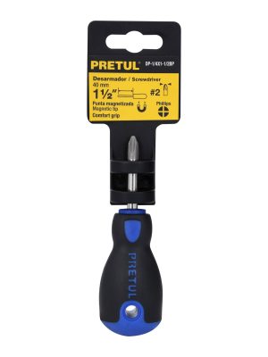 21498 - Desarmador de cruz 1/4' x 1-1/2' mango Comfort Grip, Pretul