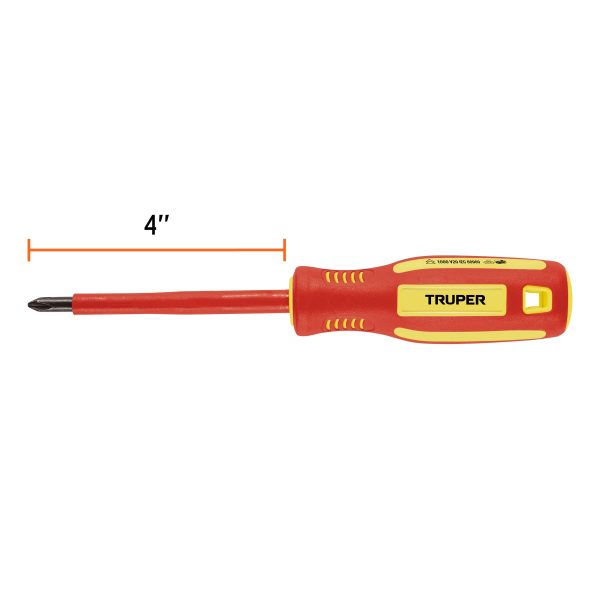 102241 - Desarmador dieléctrico de cruz 1/4' x 4', Truper