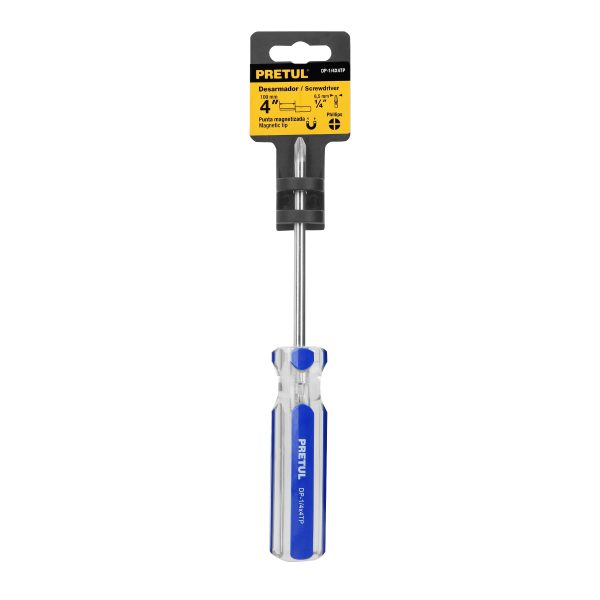 21474 - Desarmador de cruz 1/4 x 4' mango de PVC, Pretul