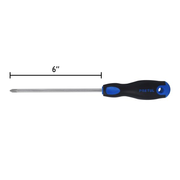 21499 - Desarmador de cruz 1/4' x 6' mango Comfort Grip, Pretul