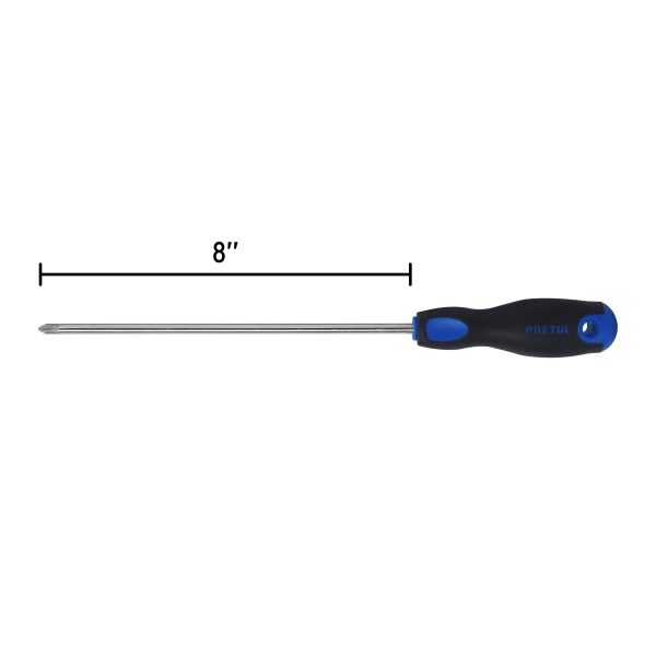 21497 - Desarmador de cruz 1/4' x 8' mango Comfort Grip, Pretul