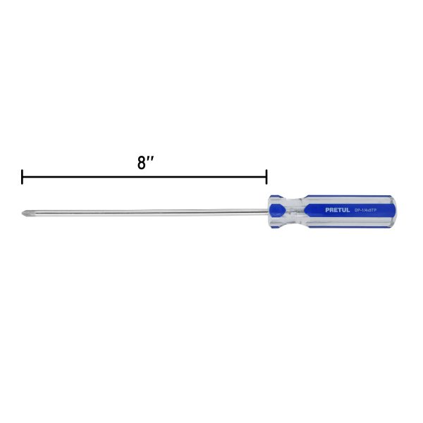 21475 - Desarmador de cruz 1/4 x 8' mango de PVC, Pretul