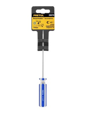 28076 - Desarmador de cruz 1/8' x 4' mango de PVC, Pretul
