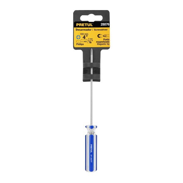 28076 - Desarmador de cruz 1/8' x 4' mango de PVC, Pretul