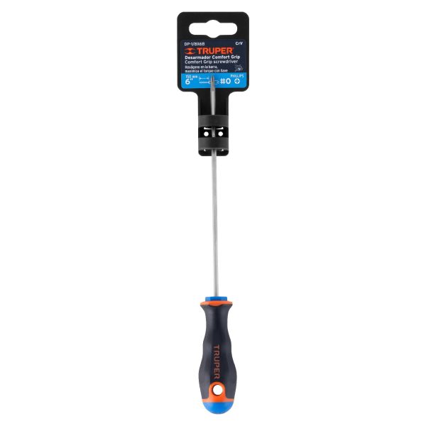 14058 - Desarmador de cruz 1/8' x 6' mango Comfort Grip, Truper