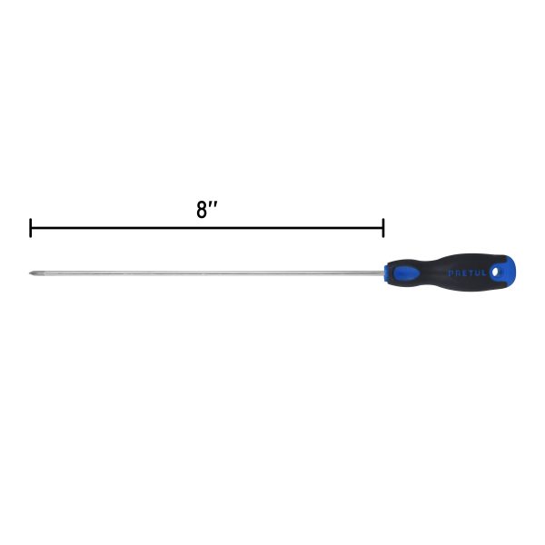 28084 - Desarmador de cruz 1/8' x 8' mango Comfort Grip, Pretul