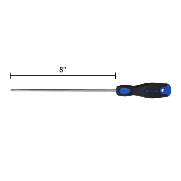 28085 - Desarmador de cruz 3/16' x 8' mango Comfort Grip, Pretul