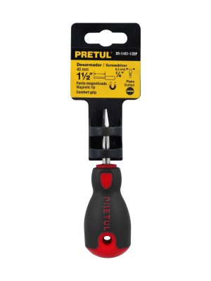 21483 - Desarmador plano 1/4' x 1-1/2'mango Comfort Grip, Pretul