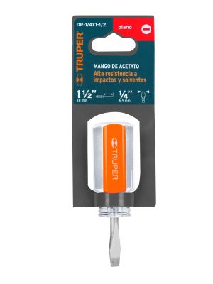 DR-1-4X1-1-2E1.jpg 13993 - Desarmador plano 1/4' x 1-1/2' mango de acetato, Truper
