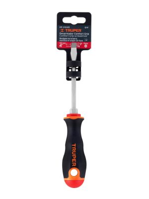 13998 - Desarmador plano 1/4' x 4' mango Comfort Grip, Truper