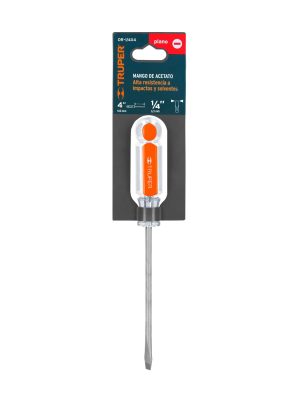 DR-1-4X4E1.jpg 13996 - Desarmador plano 1/4' x 4' mango de acetato, Truper