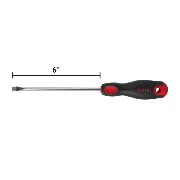 21484 - Desarmador plano 1/4' x 6'mango Comfort Grip, Pretul