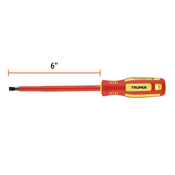 102243 - Desarmador dieléctrico plano 1/4' x 6', Truper