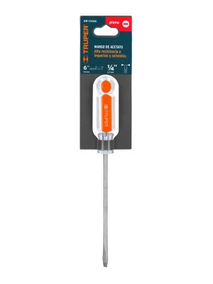 DR-1-4X6E1.jpg 13999 - Desarmador plano 1/4' x 6' mango de acetato, Truper