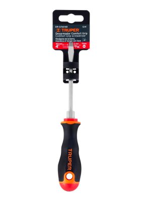 13992 - Desarmador plano 3/16' x 4' mango Comfort Grip, Truper