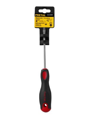 21480 - Desarmador plano 3/16 x 4' mango Comfort Grip, Pretul