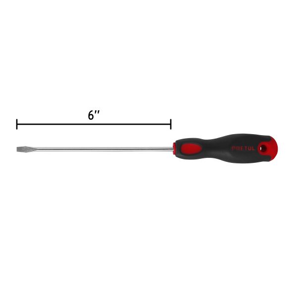 21479 - Desarmador plano 3/16 x 6' mango Comfort Grip, Pretul