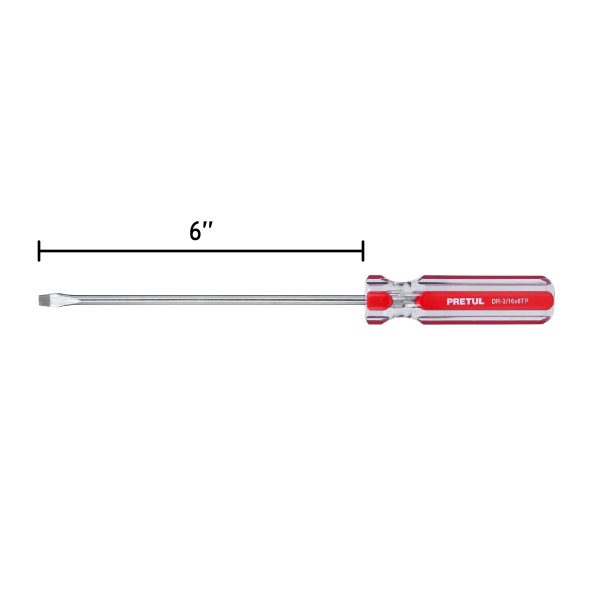 21457 - Desarmador plano 3/16 x 6' mango de PVC, Pretul