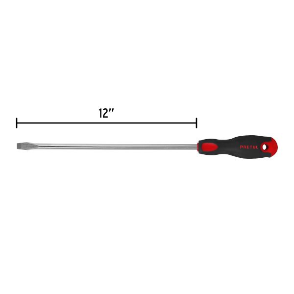 28081 - Desarmador plano 3/8' x 12' mango Comfort Grip, Pretul