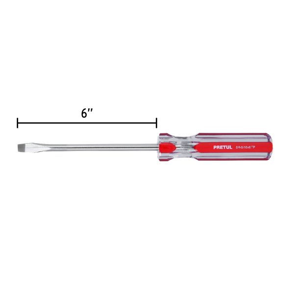 21463 - Desarmador plano 5/16 x 6' mango de PVC, Pretul