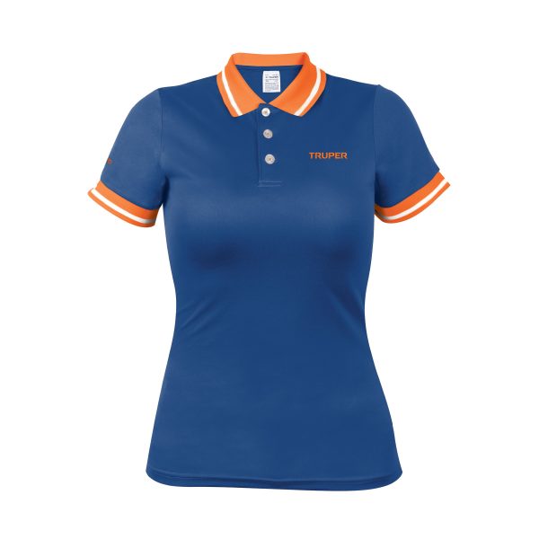 69971 - Playera polo performance para mujer, azul, M, Truper
