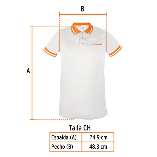 69973 - Playera polo performance para hombre, blanca, CH, Truper