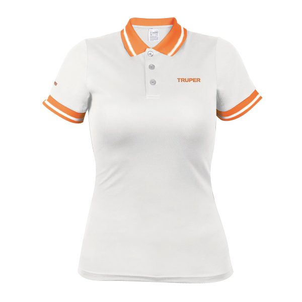 69979 - Playera polo performance para mujer, blanca, M, Truper