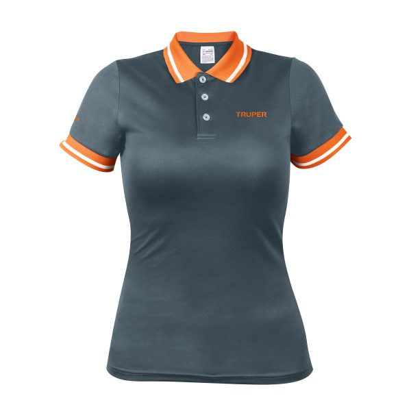 61087 - Playera polo performance para mujer, gris, M, Truper