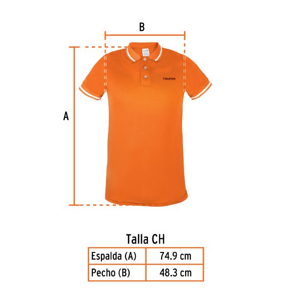 69981 - Playera polo performance para hombre, naranja, CH, Truper