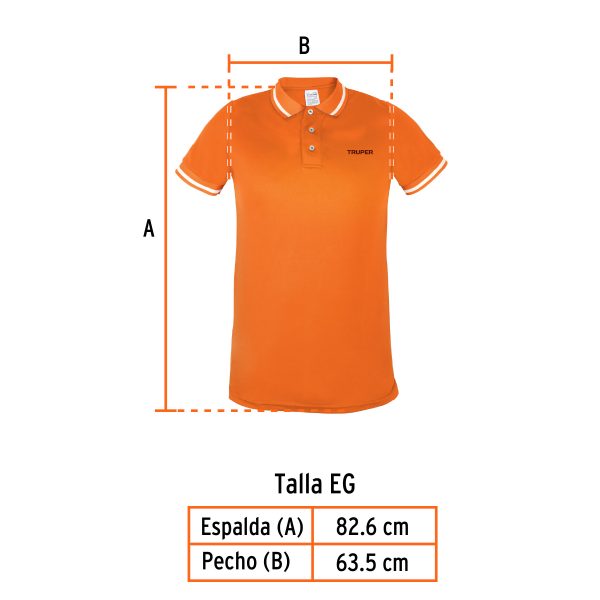 69984 - Playera polo performance para hombre, naranja, EG, Truper