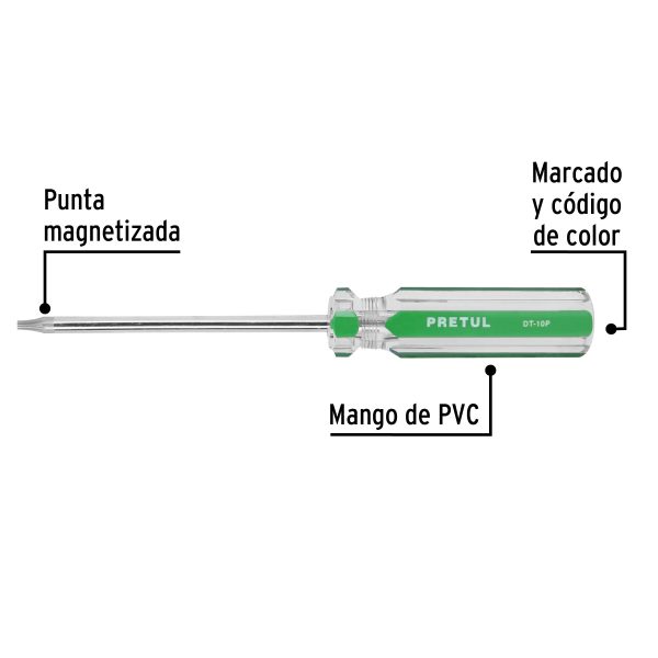 29982 - Desarmador punta Torx T 10 mango de PVC, Pretul